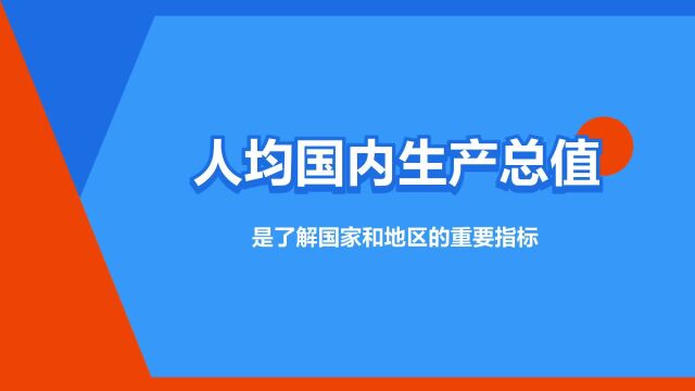 “人均国内生产总值”是什么意思?