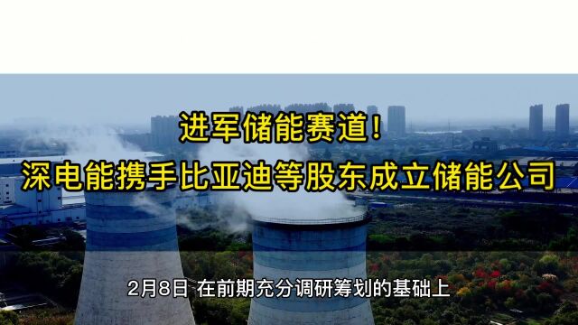 进军储能赛道!深电能携手比亚迪等股东成立储能公司