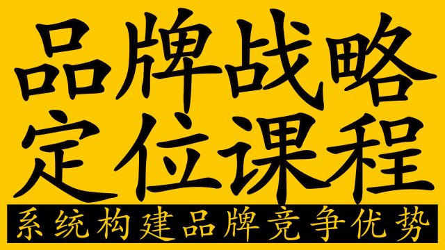 陈与陈商学院—品牌战略定位课程