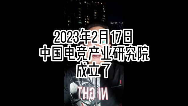 2023年2月17日中国电竞产业研究院成立了