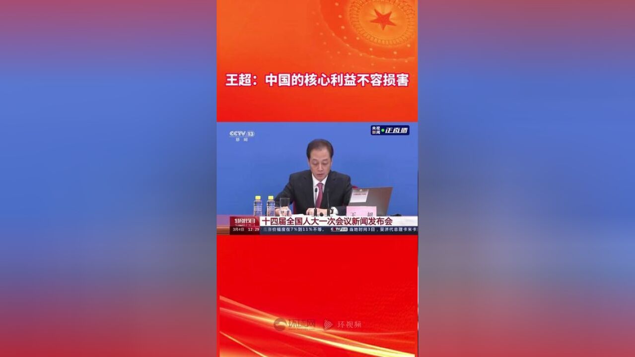 王超:中国的核心利益不容损害