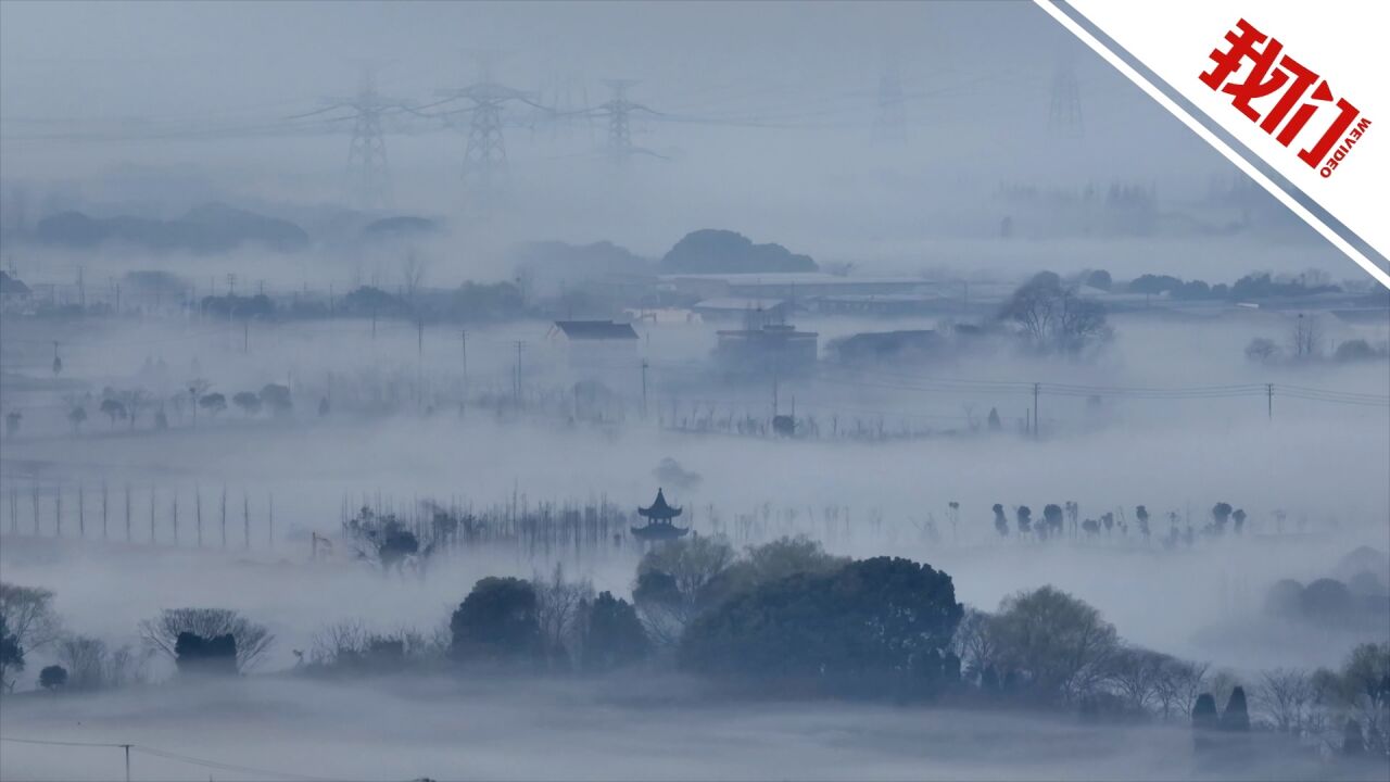 惊艳!网友拍下晨雾中江南小镇 青砖黛瓦遇晨雾秒变绝美山水画