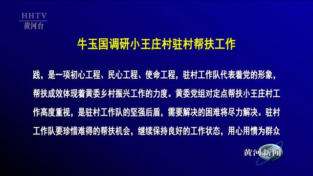 【黄河要闻】牛玉国调研小王庄村驻村帮扶工作