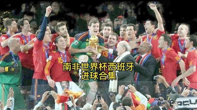 2010南非世界杯西班牙进球合集,7场比赛8粒进球,世界杯历史上进球最少的冠军#世界杯 #比利亚 #足球的魅力