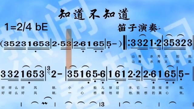 知道不知道#经典老歌 #动态曲谱 #竹笛演奏