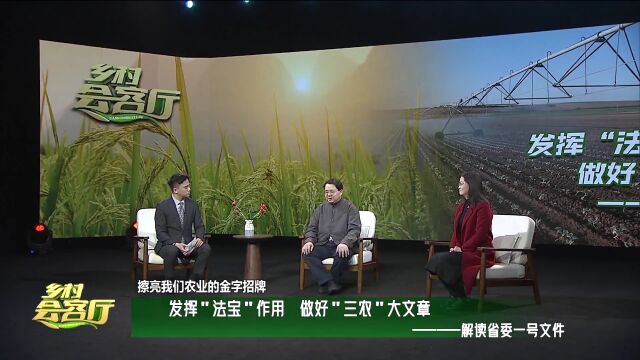 乡村会客厅 | 发挥“法宝”作用 做好“三农”大文章——解读省委一号文件