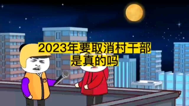 2023年要取消村干部,是真的吗