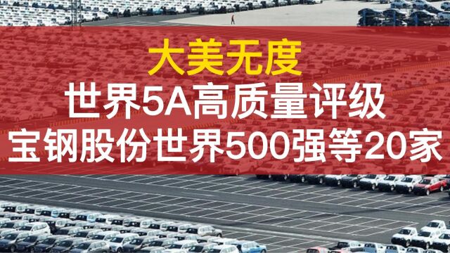 宝钢股份世界500强和岳阳楼5A高质量大美无度评级