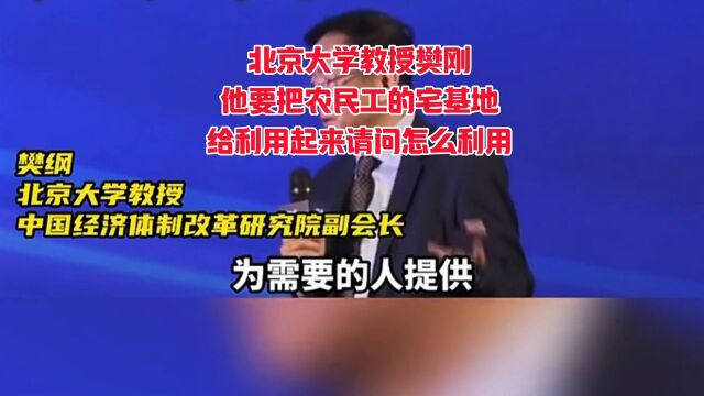 北京大学教授樊刚,他要把农民工的宅基地给利用起来,请问怎么利用