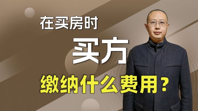 买房时,买方需要缴纳什么费用?