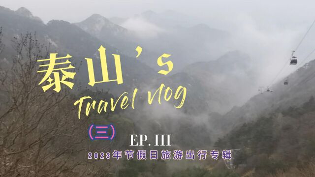 雨中游泰山Vlog(三)坐中巴车抵达中天门处,原来看风景的人太多