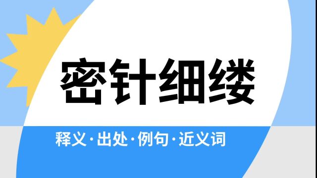 “密针细缕”是什么意思?