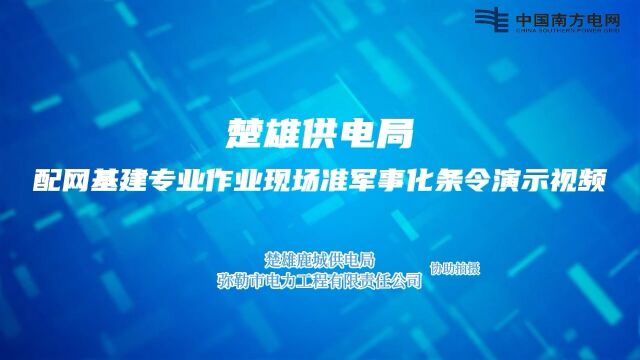 楚雄鹿城供电局配网基建专业作业现场准军事化条令演示视频