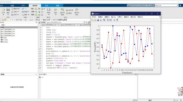 视频讲解实例讲解提取MATLAB的fig文件中的数据