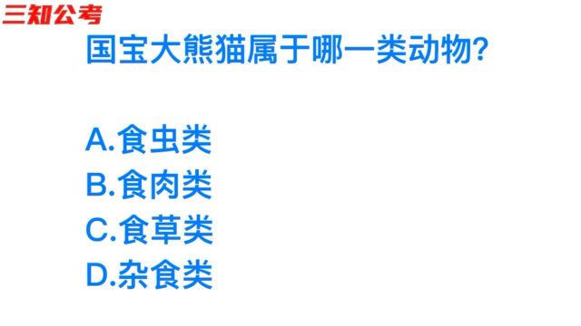 公务员考试,国宝大熊猫属于哪一类动物?