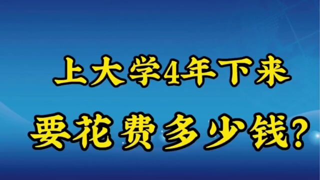 上公立大学4年下来要花费多少钱?