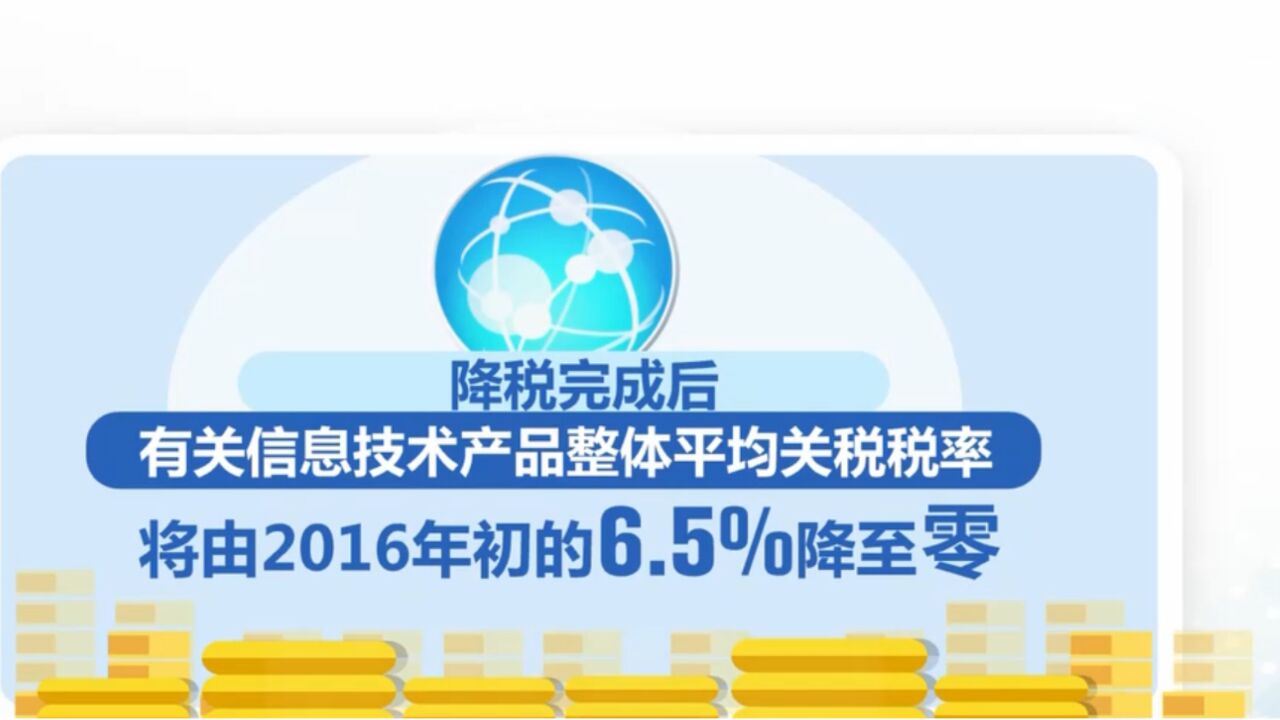 我国对《信息技术协定》扩围产品实施第八步降税,62个税目产品平均关税税率由1.7%降至零