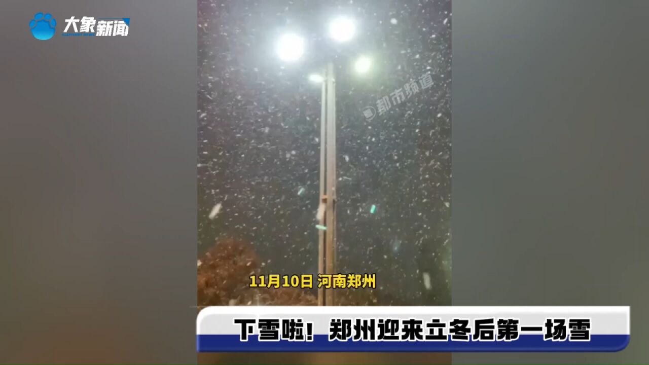 下雪啦!郑州迎来立冬后第一场雪