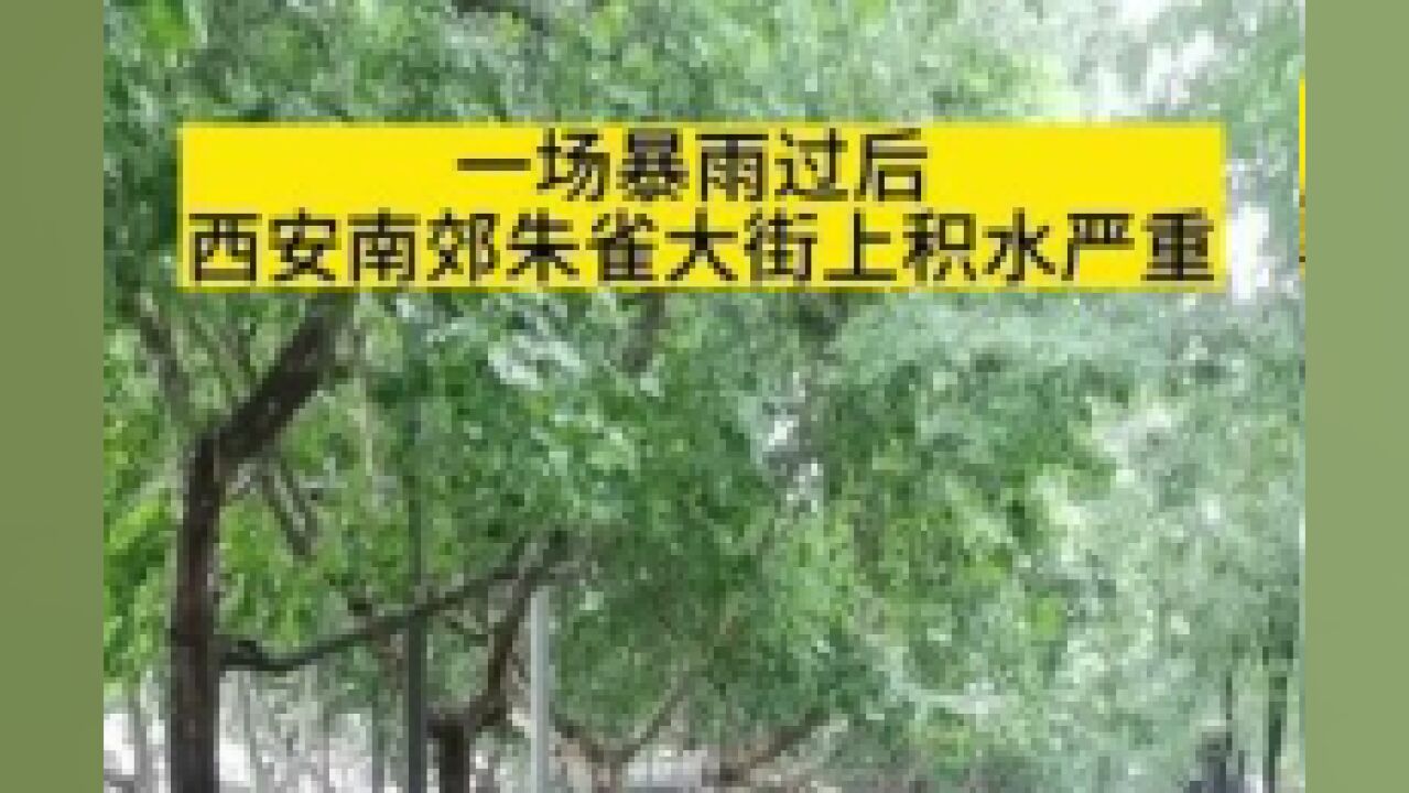 陕西省西安市,西安南郊朱雀大街积水严重