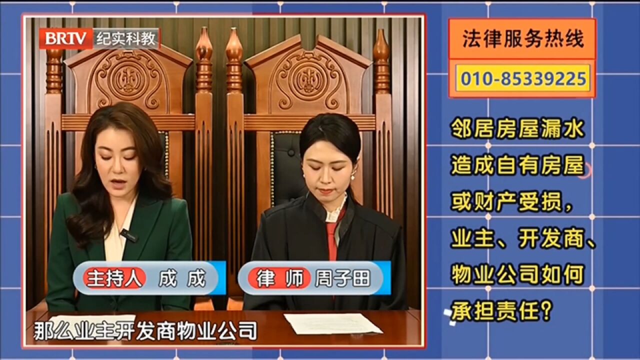 邻居房屋漏水造成自有房屋或财产受损,业主、开发商物业公司如何承担责任,律师解答