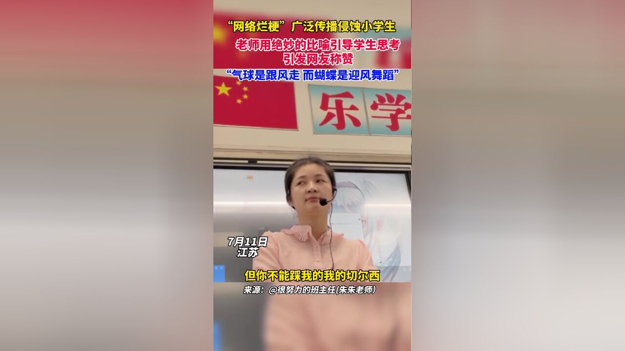 “网络烂梗”广泛传播侵蚀小学生,老师用绝妙的比喻引导学生思考,引发网友称赞!