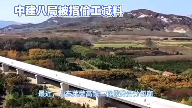 中建八局被举报“减料”,必须本着对国家和人民安全负责的态度严查