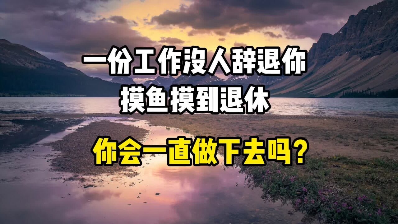 一份工作没人辞退你,摸鱼摸到退休,你会一直做下去吗?