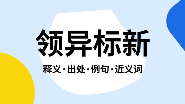 “领异标新”是什么意思?