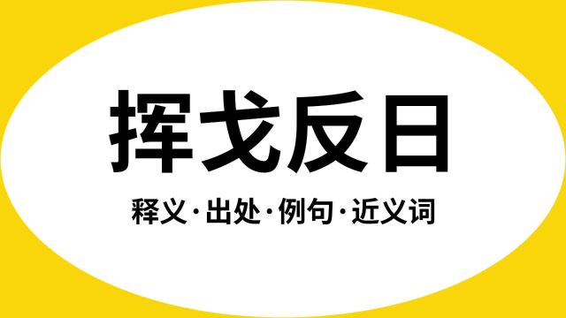 “挥戈反日”是什么意思?