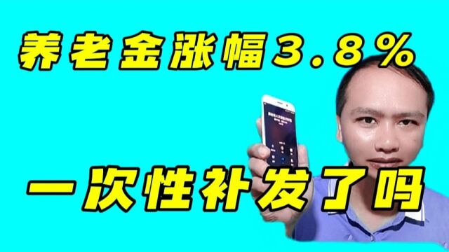 今年养老金涨幅3.8%,电话咨询相关部门,看是否已补发到个人账户