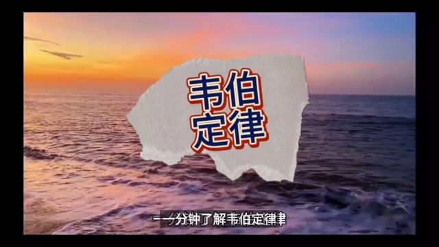 一分钟了解韦伯定律 一个女孩和母亲吵架赌气离家.在外逛了一天直到肚子很饿了她才来到一个面摊却发现忘记带钱了.