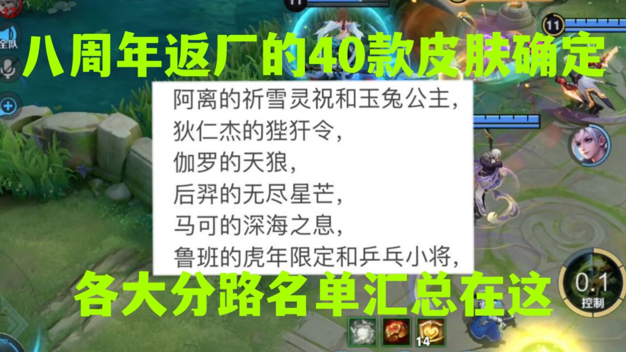 八周年要返厂的40款皮肤名单,来看看各大分路都有谁吧