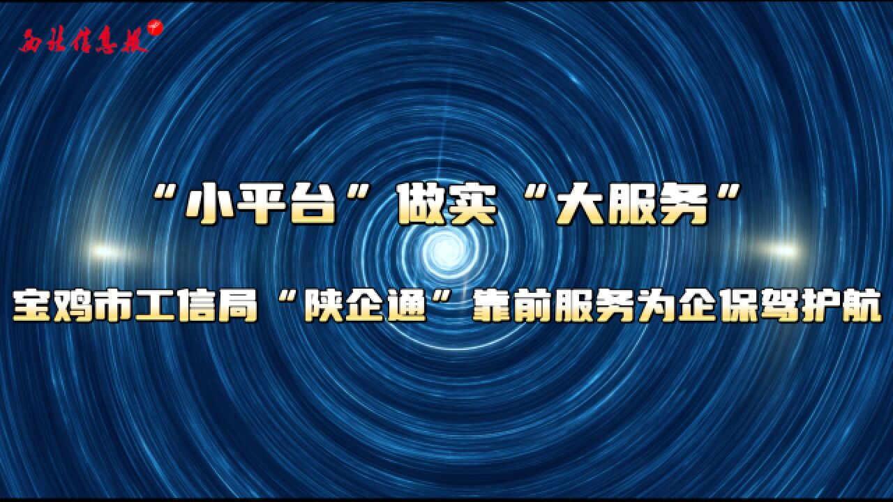 “小平台”做实“大服务” ——宝鸡市工信局“陕企通”靠前服务为企保驾护航