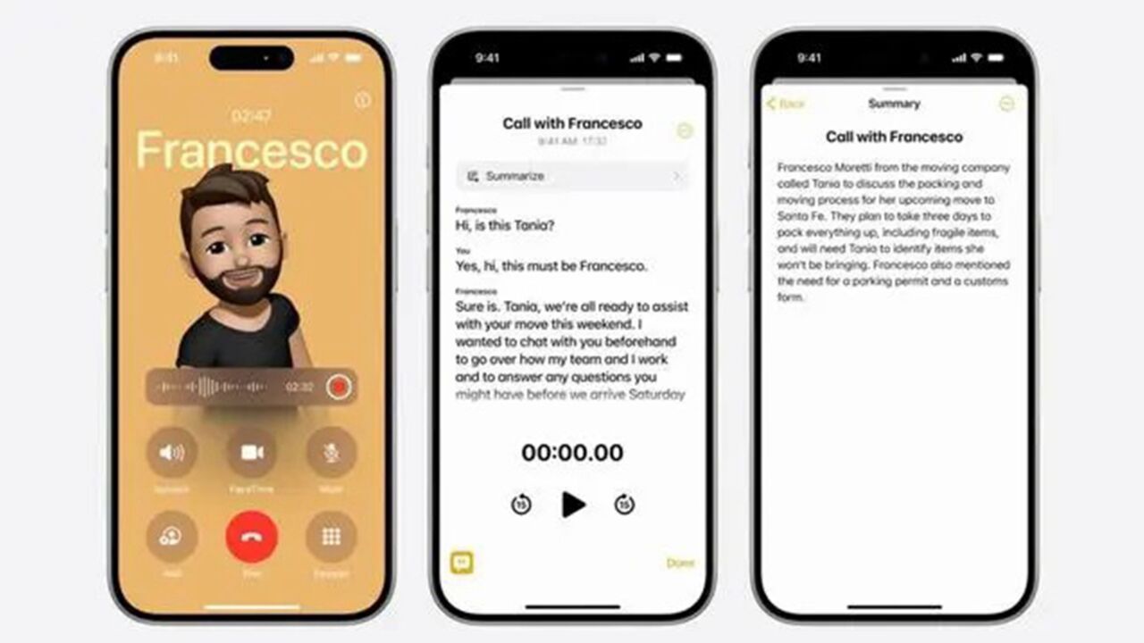 iPhone终于将自带通话录音,iOS18接入AI