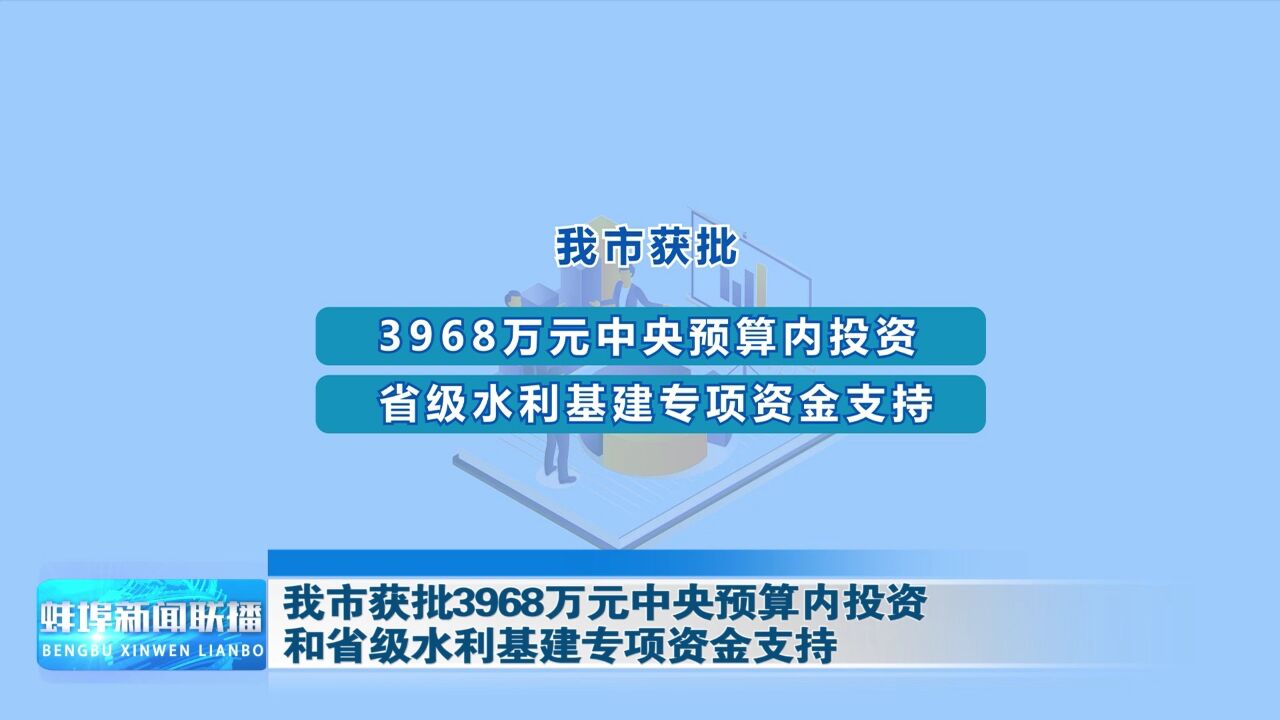 我市获批3968万元中央预算内投资和省级水利基建专项资金支持