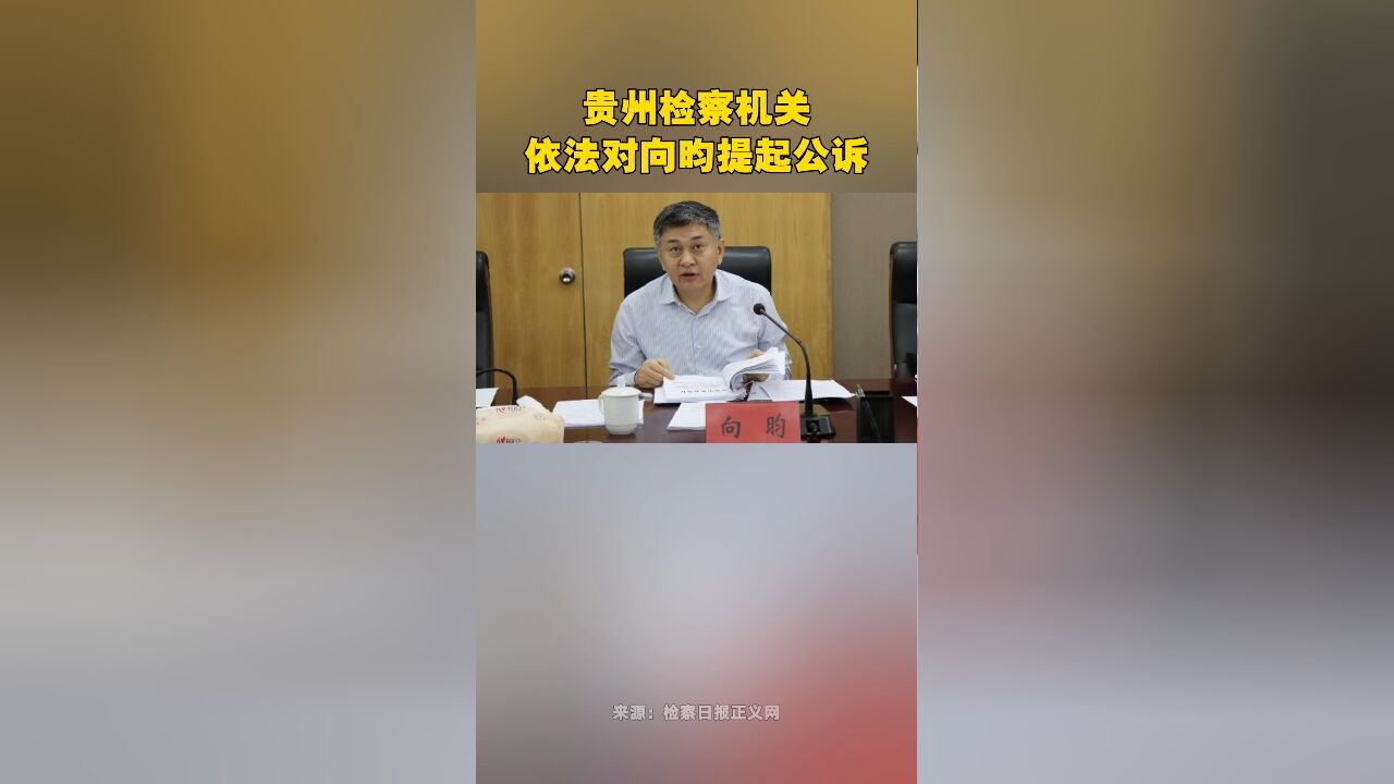 贵州检察机关依法对向昀提起公诉