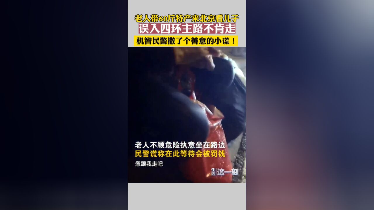 老人带60斤特产来北京看儿子 误入四环主路不肯走