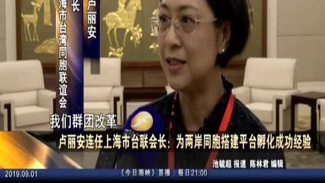 卢丽安连任上海市台联会长:为两岸同胞搭建平台孵化成功经验