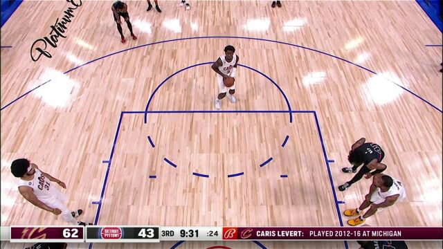 NBA常规赛：骑士vs活塞第3节英文原声回放