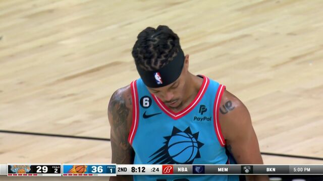 NBA常规赛：尼克斯vs太阳第2节中文解说回放