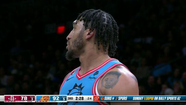 NBA常规赛：火箭vs太阳第3节英文原声回放