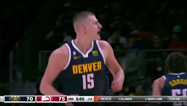 NBA常规赛：掘金vs老鹰第3节英文原声回放