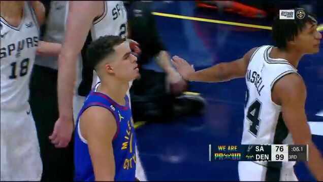 NBA常规赛：马刺vs掘金第3节英文原声回放