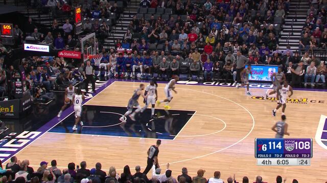 费城vs国王精华纯享 登帝缺席 马克西主导20分大逆转