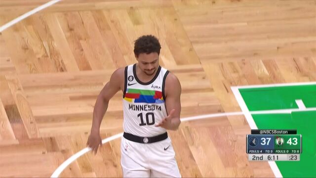 NBA常规赛：森林狼vs凯尔特人第2节中文解说回放