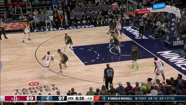  NBA常规赛：火箭vs森林狼第4节英文原声回放