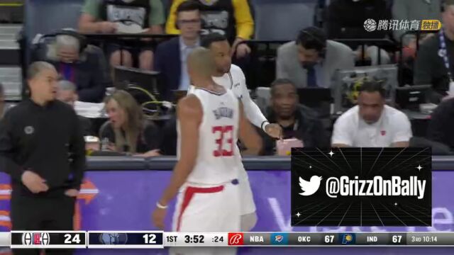 NBA常规赛：快船vs灰熊第1节英文原声回放