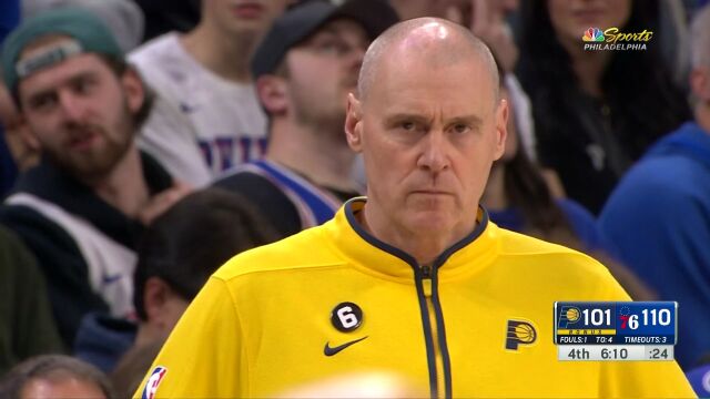NBA常规赛：步行者vs费城第4节 英文解说回放