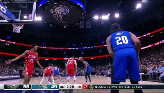 NBA常规赛：鹈鹕vs魔术第2节中文解说回放