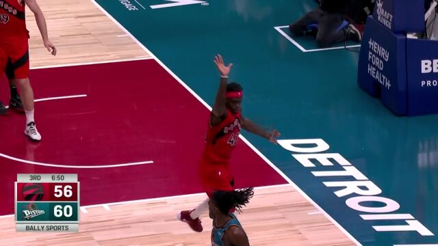 NBA常规赛：猛龙vs活塞第3节中文解说回放